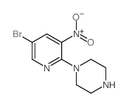 1-(5-溴-3-硝基吡啶-2-基)哌嗪结构式
