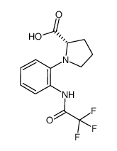 (S)-1-(2-(2,2,2-Trifluoroacetamido)phenyl)pyrrolidine-2-carboxylic acid结构式