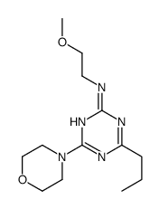 N-(2-methoxyethyl)-4-morpholin-4-yl-6-propyl-1,3,5-triazin-2-amine结构式