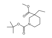 1-Boc-3-乙基哌啶-3-甲酸甲酯结构式
