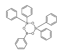 2,2,4,4,6-pentakis-phenyl-1,3,5,2,4,6-trioxadisilaborinane结构式