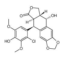 2'-chloro-4'-demethylepipodophyllotoxin结构式