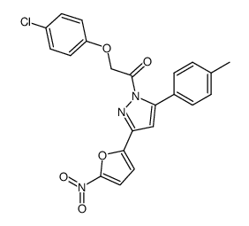 5-(p-tolyl)-1-(p-chlorophenyloxyacetyl)-3-(5-nitro-2-furyl)pyrazole Structure