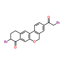 9-溴-3-(2-溴乙酰基)-10,11-二氢-5H-苯并[d]萘并[2,3-b]吡喃-8(9H)-酮结构式