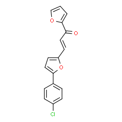 (E)-3-(5-(4-chlorophenyl)furan-2-yl)-1-(furan-2-yl)prop-2-en-1-one结构式