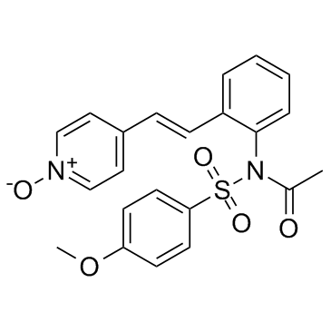 (E)-4-[2-[2-[N-乙酰基-N-[(4-甲氧基苯基)磺酰]氨基]苯基]乙烯基]吡啶 1-氧化物结构式