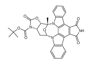 3'-O,4'-N-carbonyl-3'-O-desmethyl-4'-N-desmethyl-ent-7-oxo-4'-N-(tert-butyloxycarbonyl)staurosporine Structure