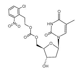 5'-O-(2-(2-chloro-6-nitrophenyl)ethoxycarbonyl)thymidine结构式