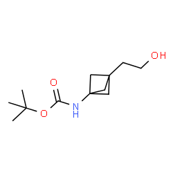 tert-butyl N-[3-(2-hydroxyethyl)bicyclo[1.1.1]pentan-1-yl]carbamate结构式