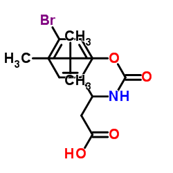 Boc-(RS)-3-氨基-3-(4-溴苯基)-丙酸结构式