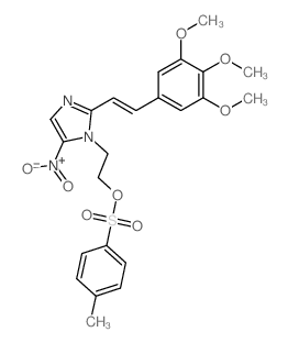 1H-Imidazole-1-ethanol,5-nitro-2-[2-(3,4,5-trimethoxyphenyl)ethenyl]-,1-(4-methylbenzenesulfonate)结构式
