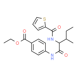 Benzoic acid, 4-[[3-methyl-1-oxo-2-[(2-thienylcarbonyl)amino]pentyl]amino]-, ethyl ester (9CI)结构式