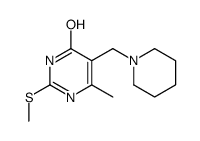 6-METHYL-2-METHYLSULFANYL-5-PIPERIDIN-1-YLMETHYL-PYRIMIDIN-4-OL Structure
