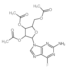 [3,4-diacetyloxy-5-(2-amino-6-fluoro-purin-9-yl)oxolan-2-yl]methyl acetate结构式