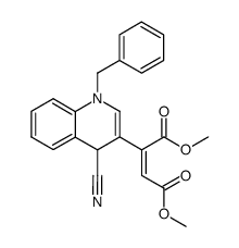 (Z)-2-[4-Cyano-1,4-dihydro-1-(phenylmethyl)quinolin-3-yl]-2-butenedioic acid dimethyl ester结构式