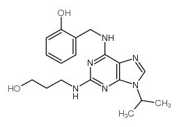 2-[[[2-[(3-羟基丙基)氨基]-9-(1-甲基乙基)-9H-嘌呤-6-基]氨基]甲基]苯酚结构式