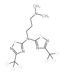N,N-dimethyl-N,N-bis[3-(trichloromethyl)-1,2,4-thiadiazol-5-yl]propane-1,3-diamine结构式