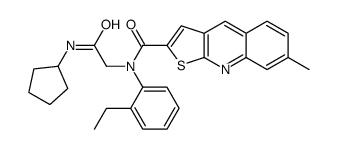 (9CI)-N-[2-(环戊基氨基)-2-氧代乙基]-N-(2-乙基苯基)-7-甲基-噻吩并[2,3-b]喹啉-2-羧酰胺结构式