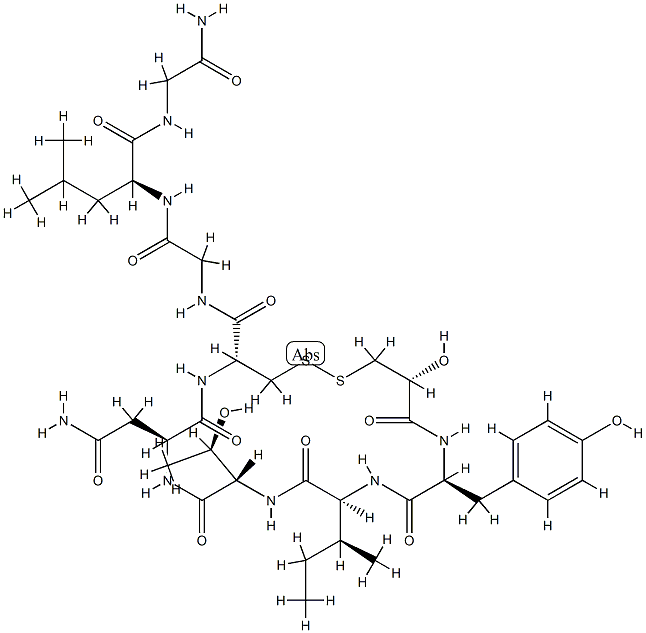 oxytocin, (1-(2-hydroxy-3-mercaptopropionic acid))-Thr(4)-Gly(7)-结构式