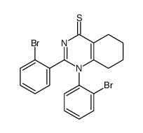 1,2-bis(2-bromophenyl)-5,6,7,8-tetrahydroquinazoline-4-thione结构式