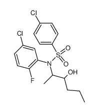 4-chloro-N-(2-fluoro-5-chlorophenyl)-N-(1R)-(2-hydroxy-1-methylpentyl)benzenesulfonamide Structure