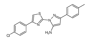 2-[4-(4-chlorophenyl)-1,3-thiazol-2-yl]-5-(4-methylphenyl)pyrazol-3-amine Structure