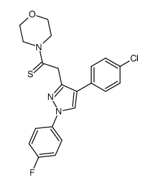 2-(4-(4-chlorophenyl)-1-(4-fluorophenyl)-1H-pyrazol-3-yl)-1-morpholinoethane-1-thione结构式