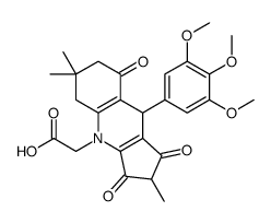 1,2,3,5,6,7,8,9-Octahydro-9-(3,4,5-trimethoxyphenyl)-2,6,6-trimethyl-1,3,8-trioxo-4H-cyclopenta[b]quinoline-4-acetic acid结构式