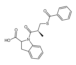 1-[(S)-3-(benzoylthio)-2-methyl-1-oxopropyl]indoline-2-carboxylic acid Structure