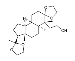 5,5,20,20-bis-(ethylenedioxy)-3,4-dinor-2,5-secopregnan-2-ol结构式