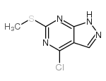 4-氯-6-甲基硫代-1H-吡唑并[3,4-d]嘧啶结构式