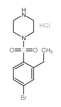 4-(4-溴-2-乙基-苯磺酰基)-哌嗪盐酸盐结构式
