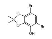 5,7-dibromo-2,2-dimethyl-1,3-benzodioxol-4-ol结构式