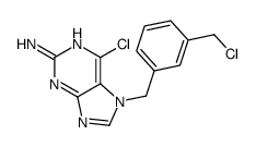 6-chloro-7-[[3-(chloromethyl)phenyl]methyl]purin-2-amine Structure
