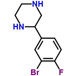 2-(3-Bromo-4-fluorophenyl)piperazine Structure