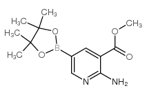 2-氨基-5-(4,4,5,5-四甲基-1,3,2-二氧杂环戊硼烷-2-基)烟酸甲酯结构式