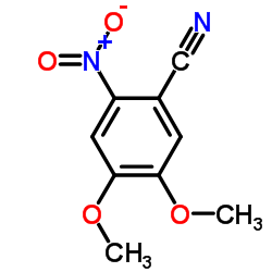4,5-二甲氧基-2-硝基氰苯结构式