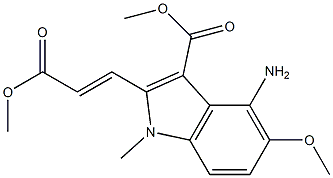 methyl (E)-4-amino-5-methoxy-2-(3-methoxy-3-oxoprop-1-en-1-yl)-1-methyl-1H-indole-3-carboxylate结构式