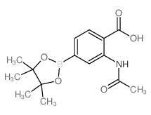 2-乙酰氨基-4-(4,4,5,5-四甲基-1,3,2-二噁硼烷-2-基)苯甲酸结构式