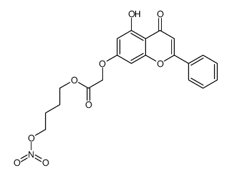 4-(硝基氧基)-2-(5-羟基-4-氧代-2-苯基-4H-色烯-7-基氧基)乙酸丁酯结构式