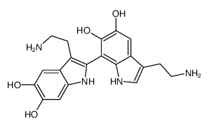 3-(2-aminoethyl)-2-[3-(2-aminoethyl)-5,6-dihydroxy-1H-indol-7-yl]-1H-indole-5,6-diol结构式