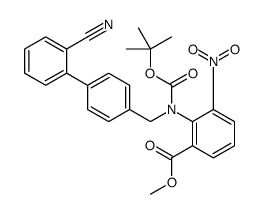 methyl 2-[[4-(2-cyanophenyl)phenyl]methyl-[(2-methylpropan-2-yl)oxycarbonyl]amino]-3-nitrobenzoate结构式