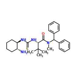 (2S)-2-[[[[[[((1R,2R)-2-氨基环己基]氨基]硫代甲基]氨基]-N-(二苯甲基)-N,3,3-三甲基丁酰胺结构式