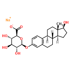 β-雌二醇 3-(β-D-葡萄糖醛酸苷) 钠盐结构式