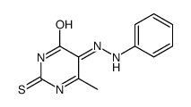 6-methyl-5-(phenylhydrazinylidene)-2-sulfanylidenepyrimidin-4-one Structure