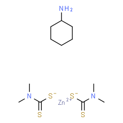 (cyclohexylamine)bis(dimethyldithiocarbamato-S,S')zinc结构式