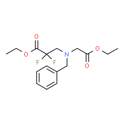 ethyl 3-(benzyl(2-ethoxy-2-oxoethyl)amino)-2,2-difluoropropanoate结构式