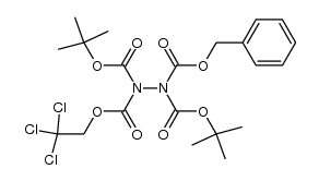 1-benzyl 1,2-di-tert-butyl 2-(2,2,2-trichloroethyl) hydrazine-1,1,2,2-tetracarboxylate结构式