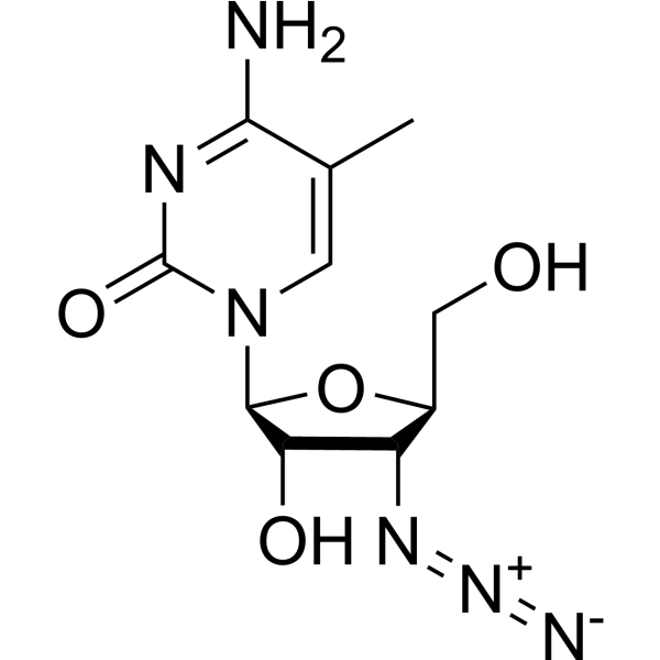 3’-Azido-3’-deoxy-5-methyl-beta-L-cytidine Structure