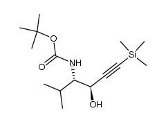 (3R,4S)-4-[N-(tert-Butoxycarbonyl)amino]-5-methyl-1-trimethylsilylhex-1-yn-3-ol Structure